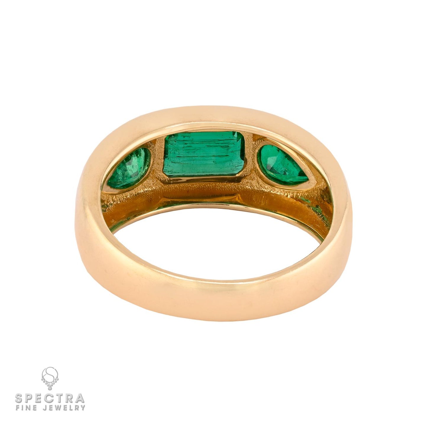 Peridot Trio Ring in 14K Yellow Gold, Size 7