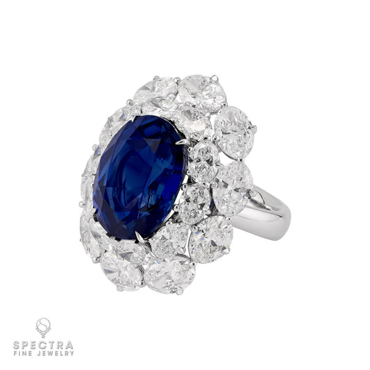 12.37 ct. No-Heat Madagascar Sapphire & Diamond Ring | Spectra Fine Jewelry