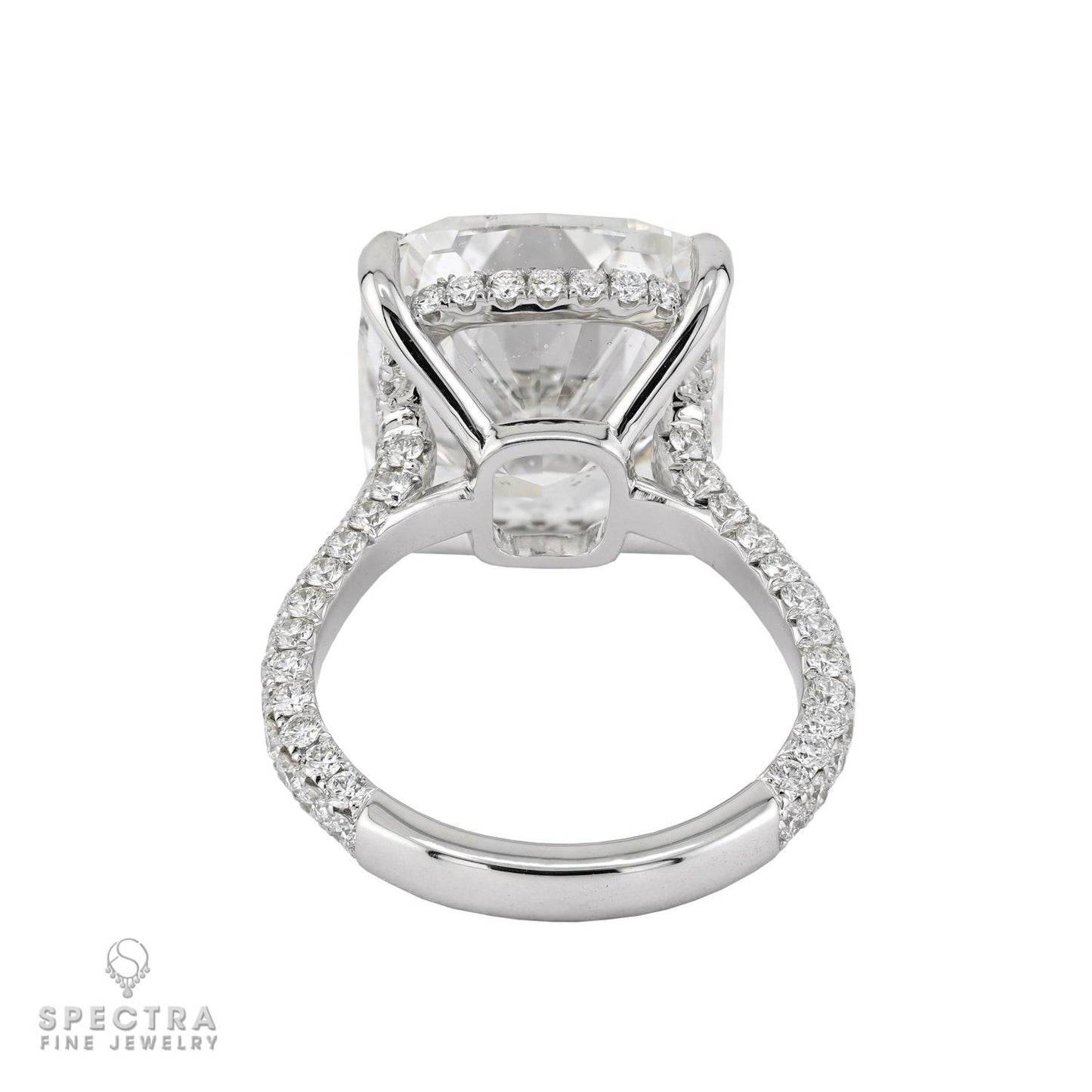 11.75 ct. Cushion Diamond Ring in 18K White Gold