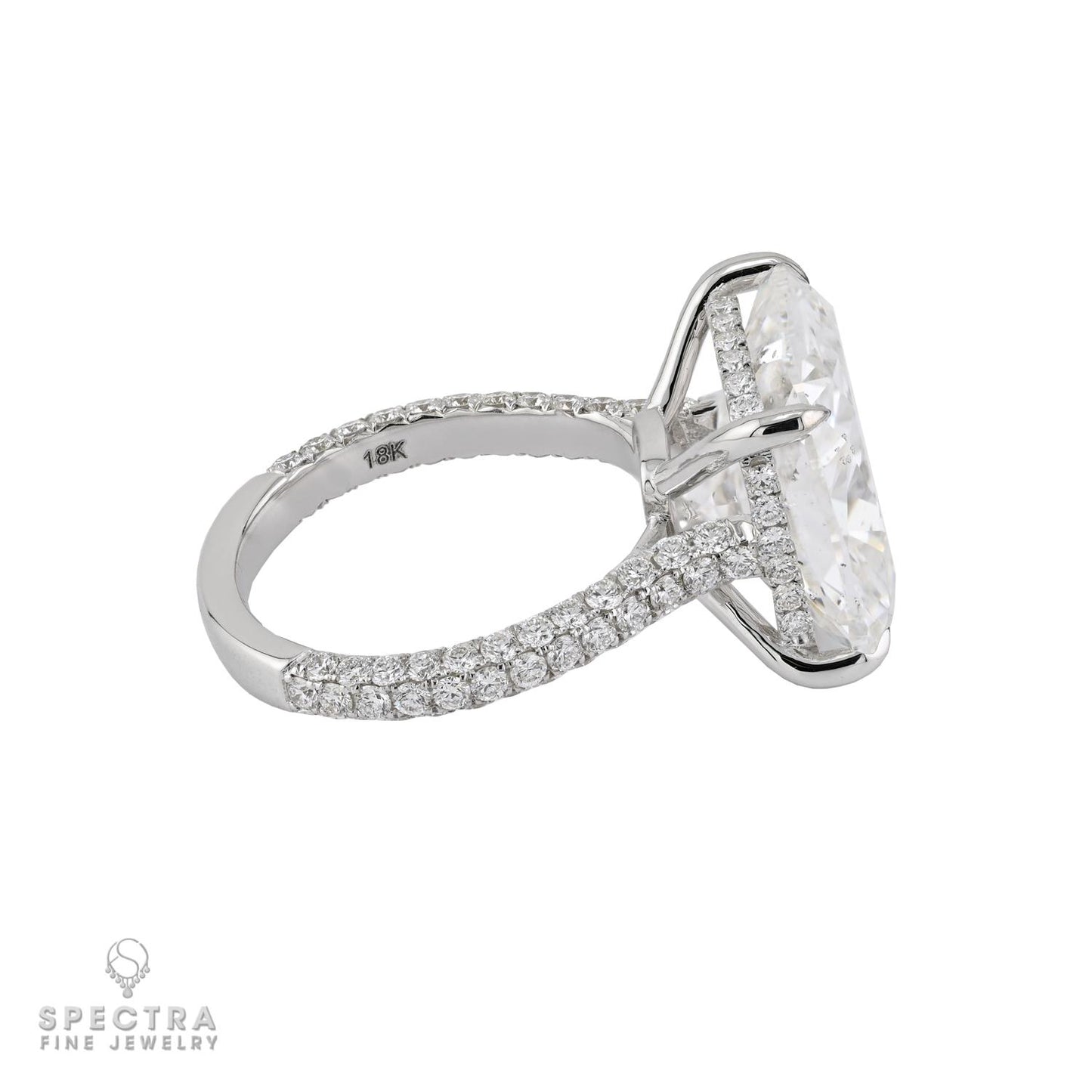 11.75 ct. Cushion Diamond Ring in 18K White Gold