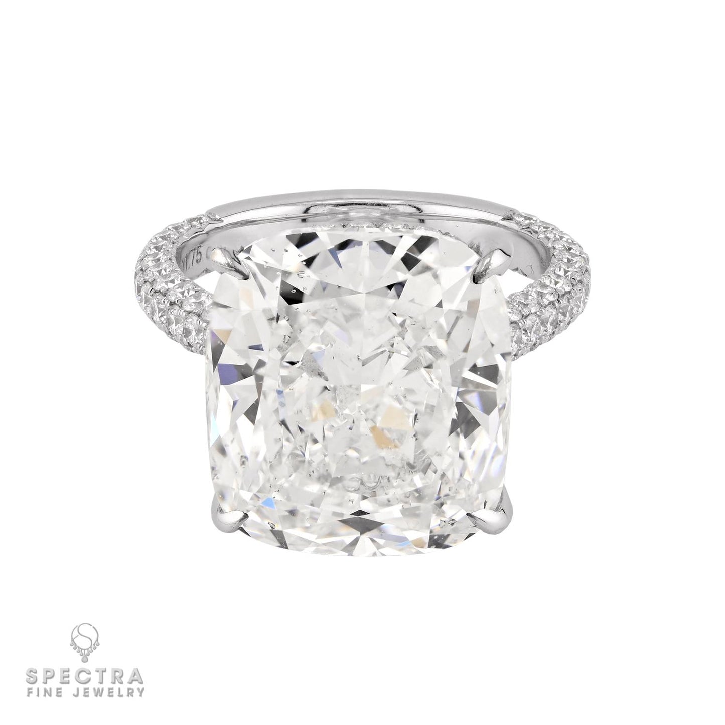 11.75 ct. Cushion Diamond Ring in 18K White Gold