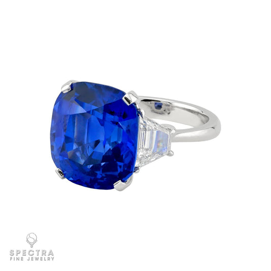 14.80 ct. Royal Blue Ceylon Sapphire Ring, 18k White Gold