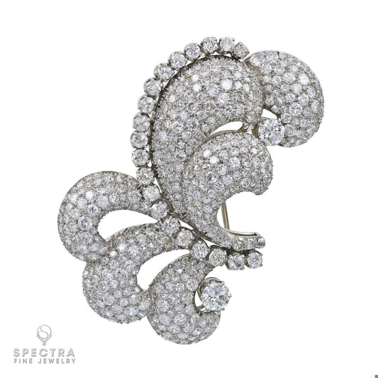 Platinum Diamond Duo - Set of 2 Exquisite Brooches
