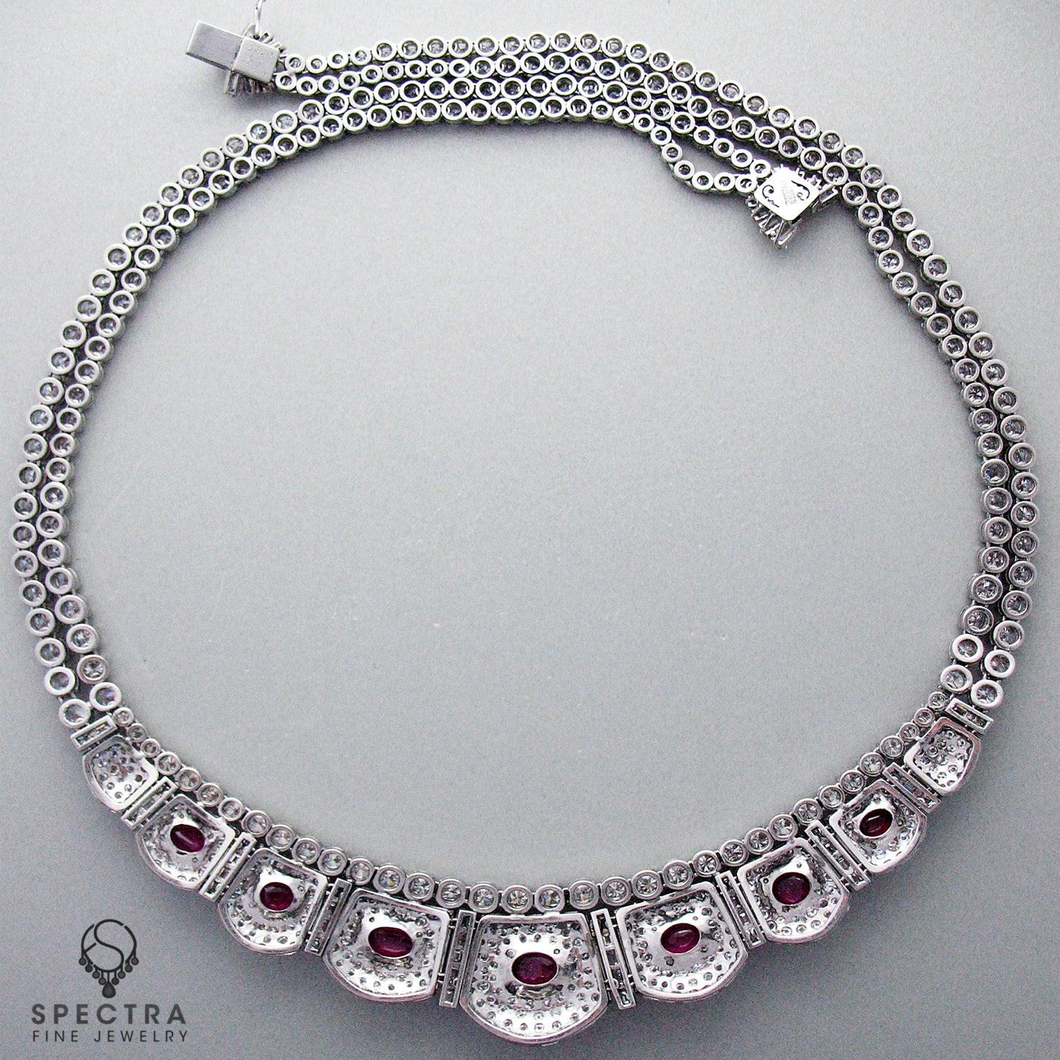 Ruby and Diamond Necklace in Platinum