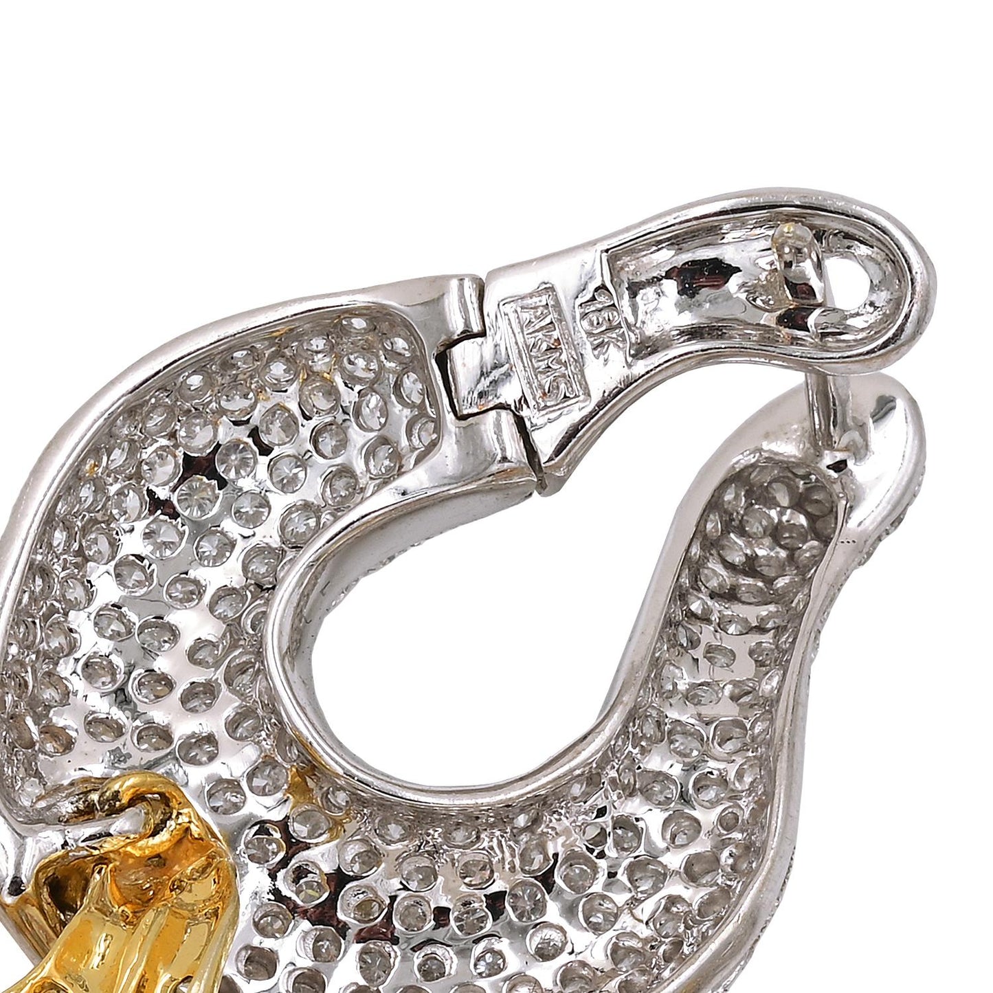 Contemporary Diamond Pave Chain Link Necklace Earrings Demi Parure Suite