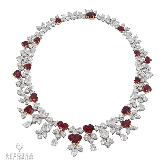 Harry Winston Ruby Diamond Necklace Suite | Signed Luxury Jewelry