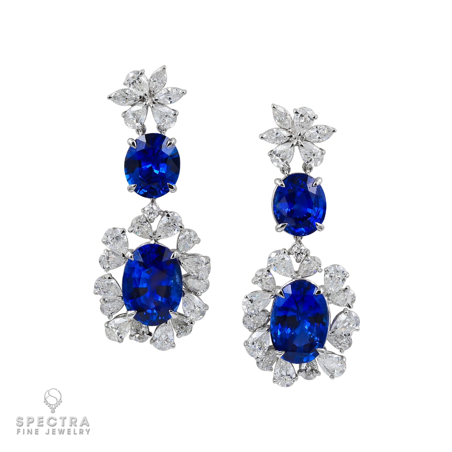Spectra Fine Jewelry 112.50 cts. Sapphire Diamond Necklace & Earrings