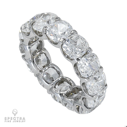 Spectra Fine Jewelry 10.25ct Cushion Diamond Platinum Eternity Wedding Band