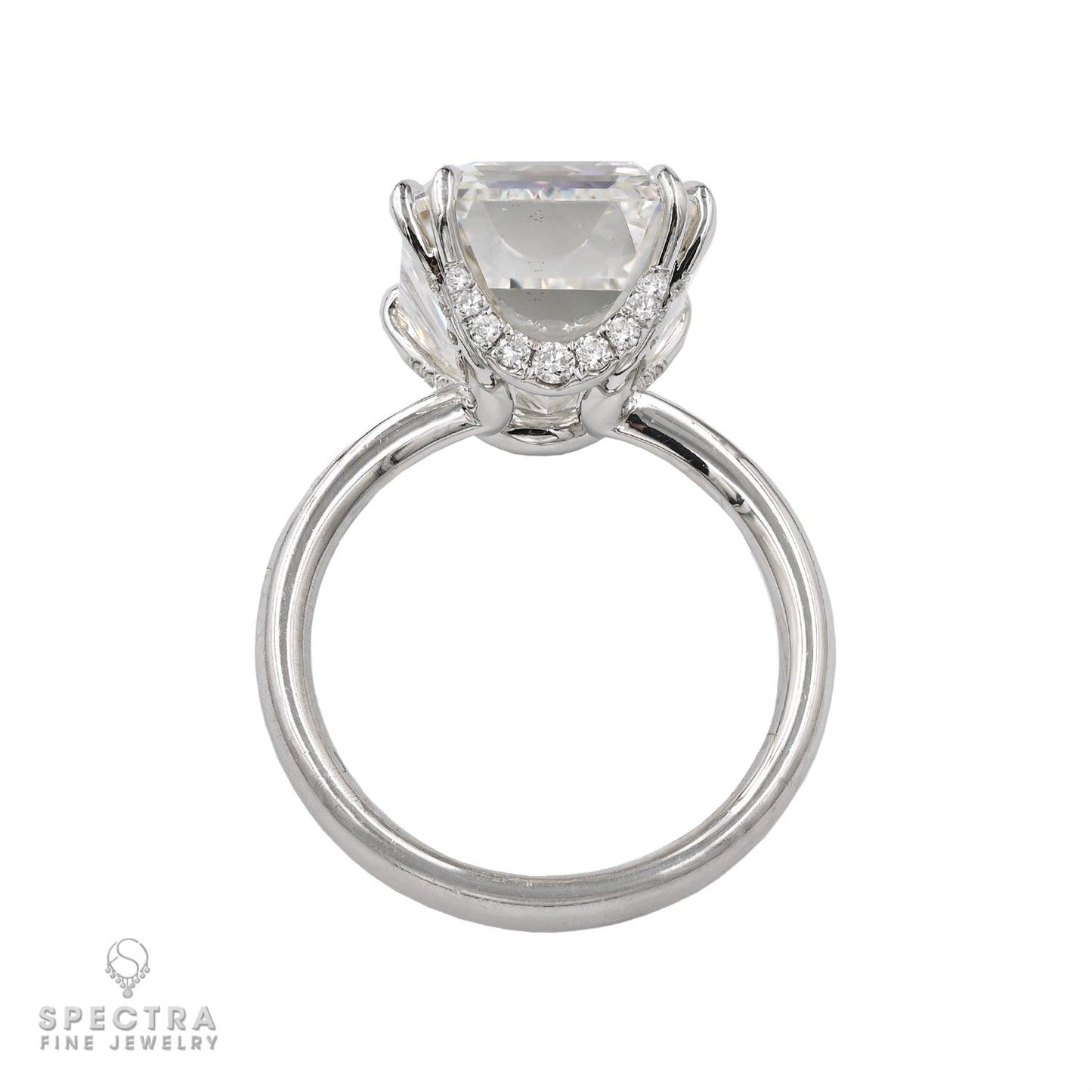 Spectra Fine Jewelry 10.32ct Emerald Cut Diamond Platinum Engagement Ring