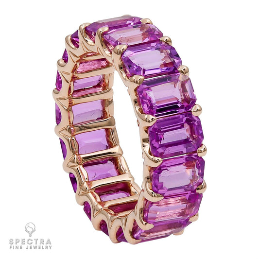 Spectra Fine Jewelry 10.43 ct Pink Sapphire Eternity Wedding Band