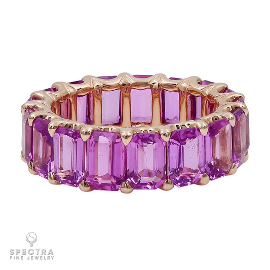 Spectra Fine Jewelry 10.43 ct Pink Sapphire Eternity Wedding Band