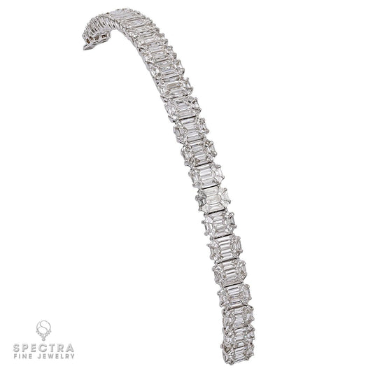 11.37 ct Illusion-Cut Diamond Tennis Bracelet in 18K White Gold – Spectra Fine Jewelry