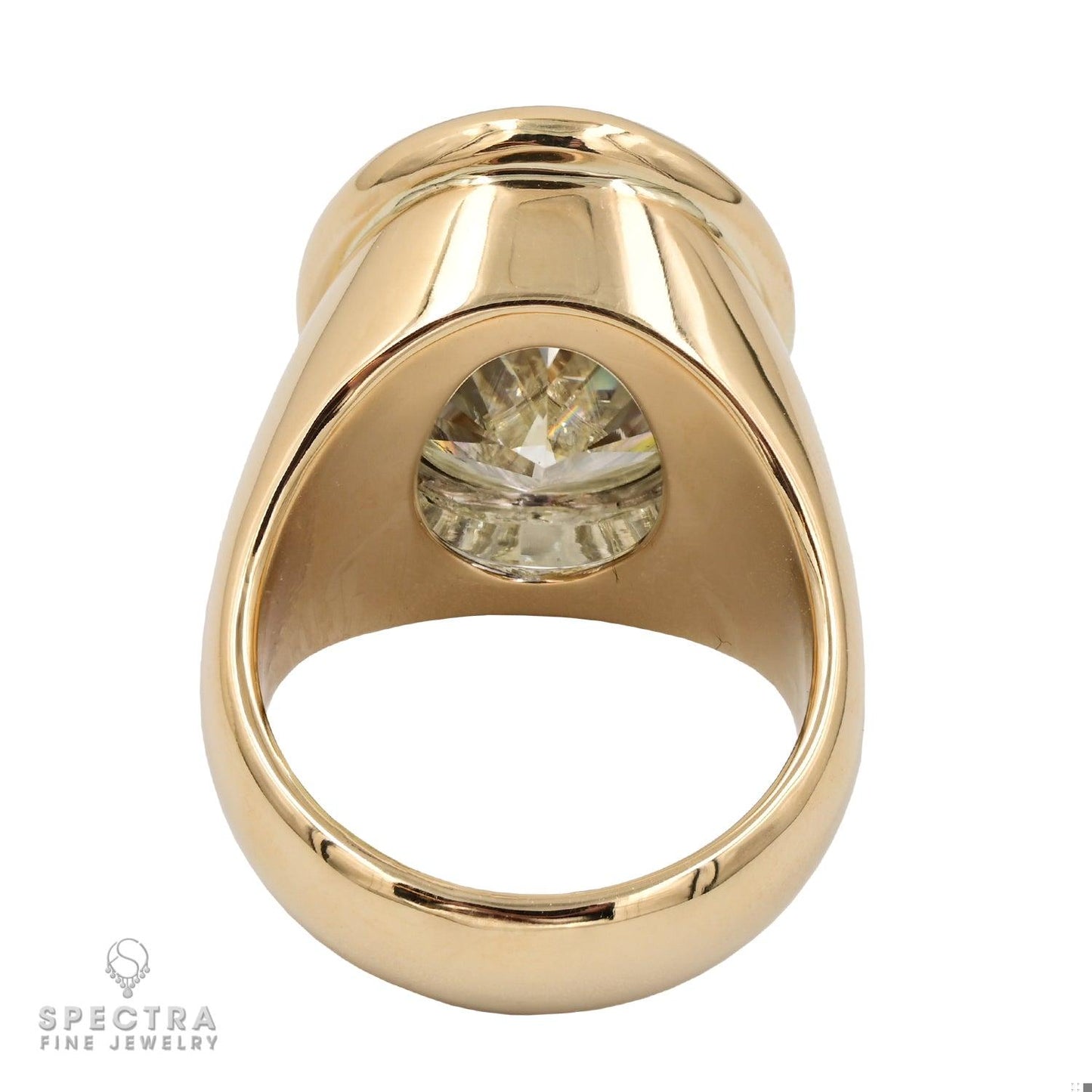 Spectra Fine Jewelry 15.01ct Oval Cut Diamond Bezel Engagement Ring
