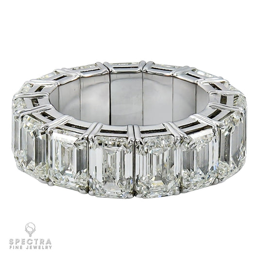 Spectra Fine Jewelry 15.43 ct. Emerald Cut Diamond Flexible Eternity Wedding Ban