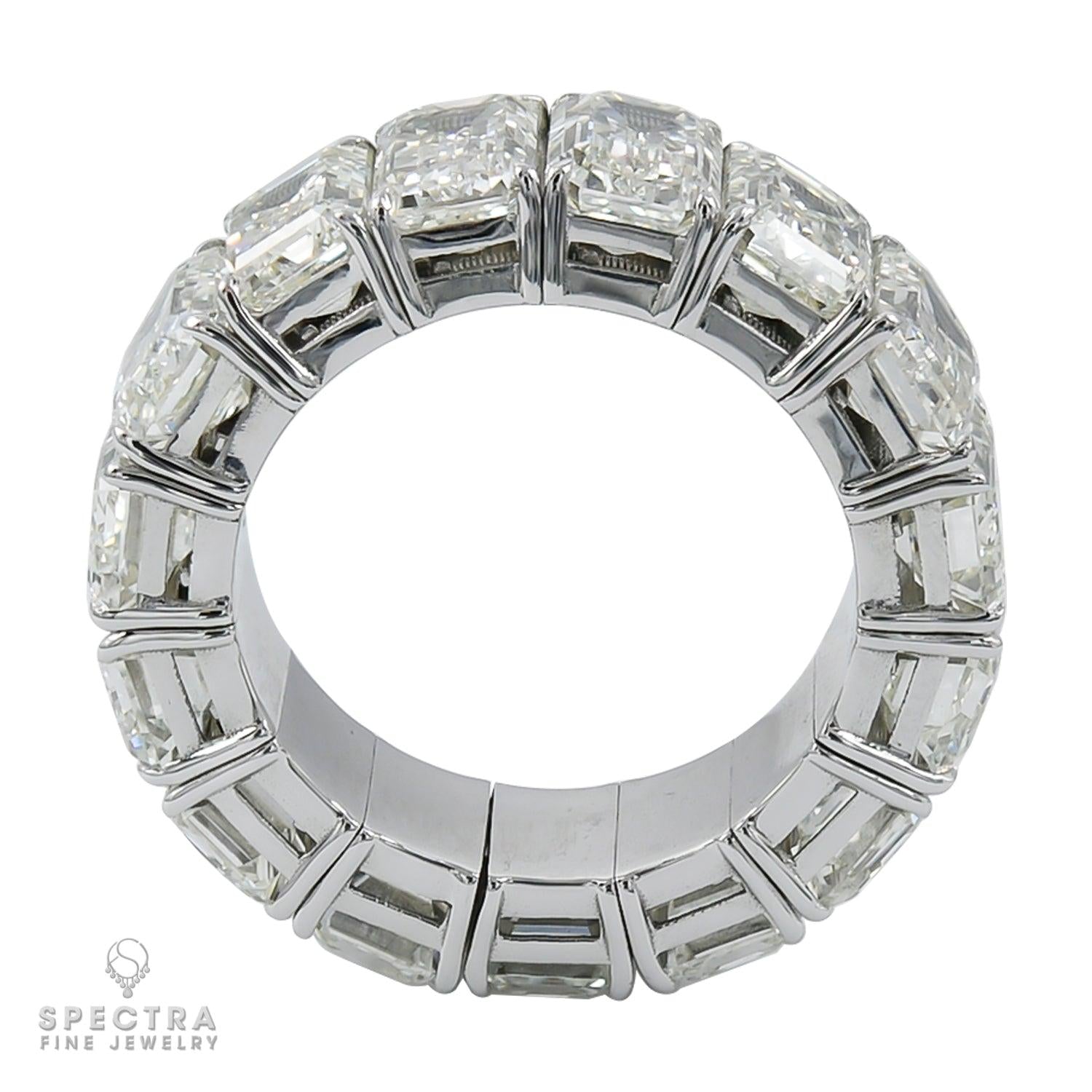 Spectra Fine Jewelry 15.43 ct. Emerald Cut Diamond Flexible Eternity Wedding Ban