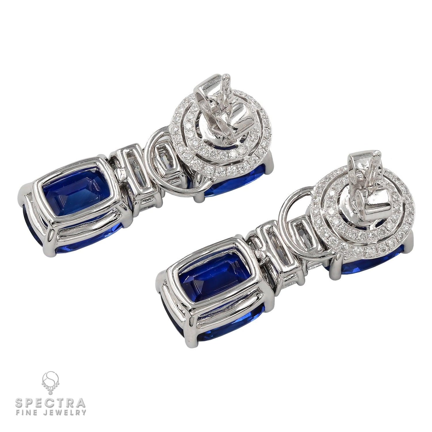 Spectra Fine Jewelry 16.38 cts. Ceylon Sapphire Diamond Earrings