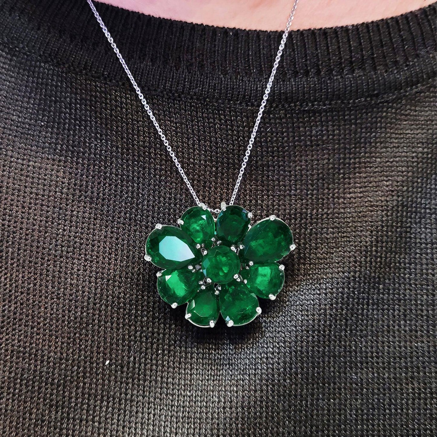 Spectra Fine Jewelry 17.32 cts. Colombian Emerald Convertible Pendant Ring