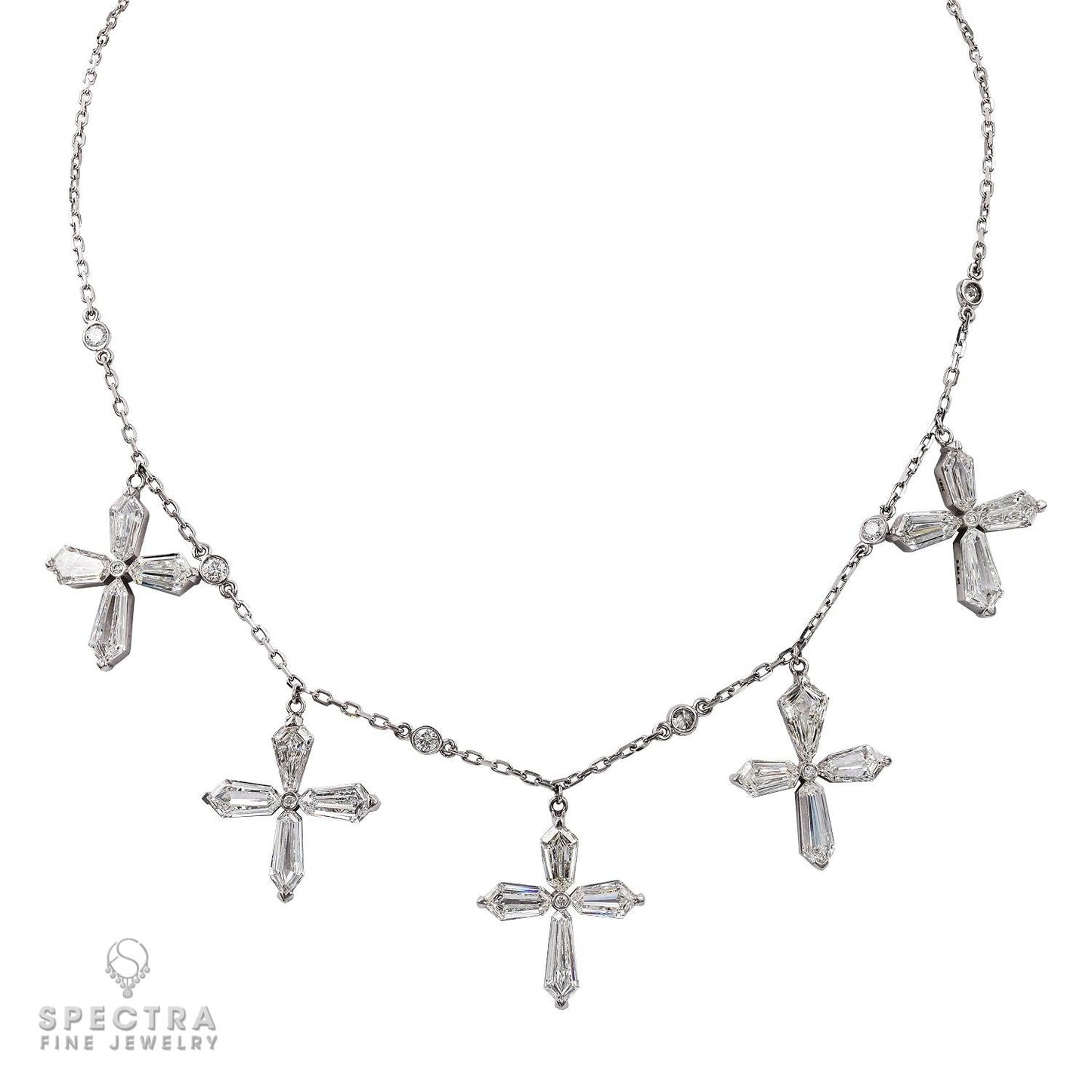 Spectra Fine Jewelry 18.16ct Diamond 5-Cross Necklace