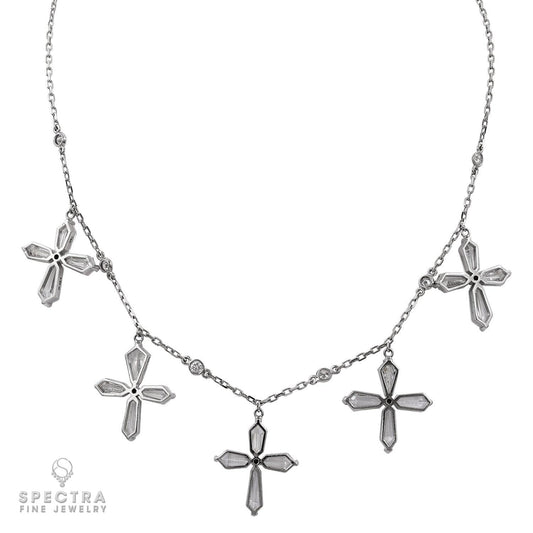 Spectra Fine Jewelry 18.16ct Diamond 5-Cross Necklace