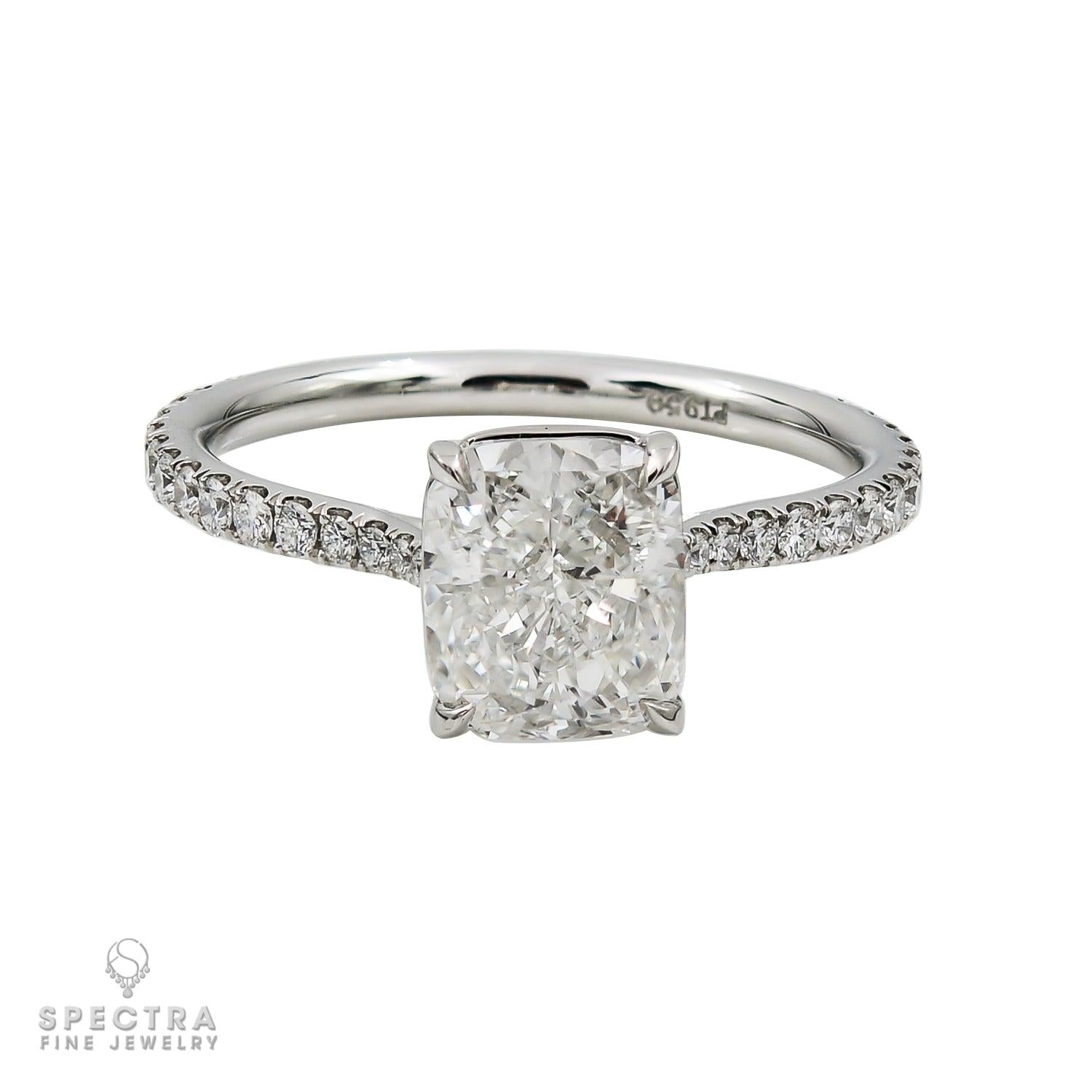 Spectra Fine Jewelry 2.02ct GIA Certified Cushion-Cut Diamond Platinum Ring
