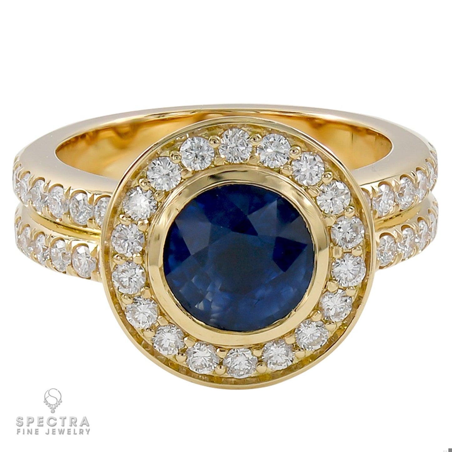 Spectra Fine Jewelry 2.0 ct. Sapphire Diamond Halo Engagement Ring