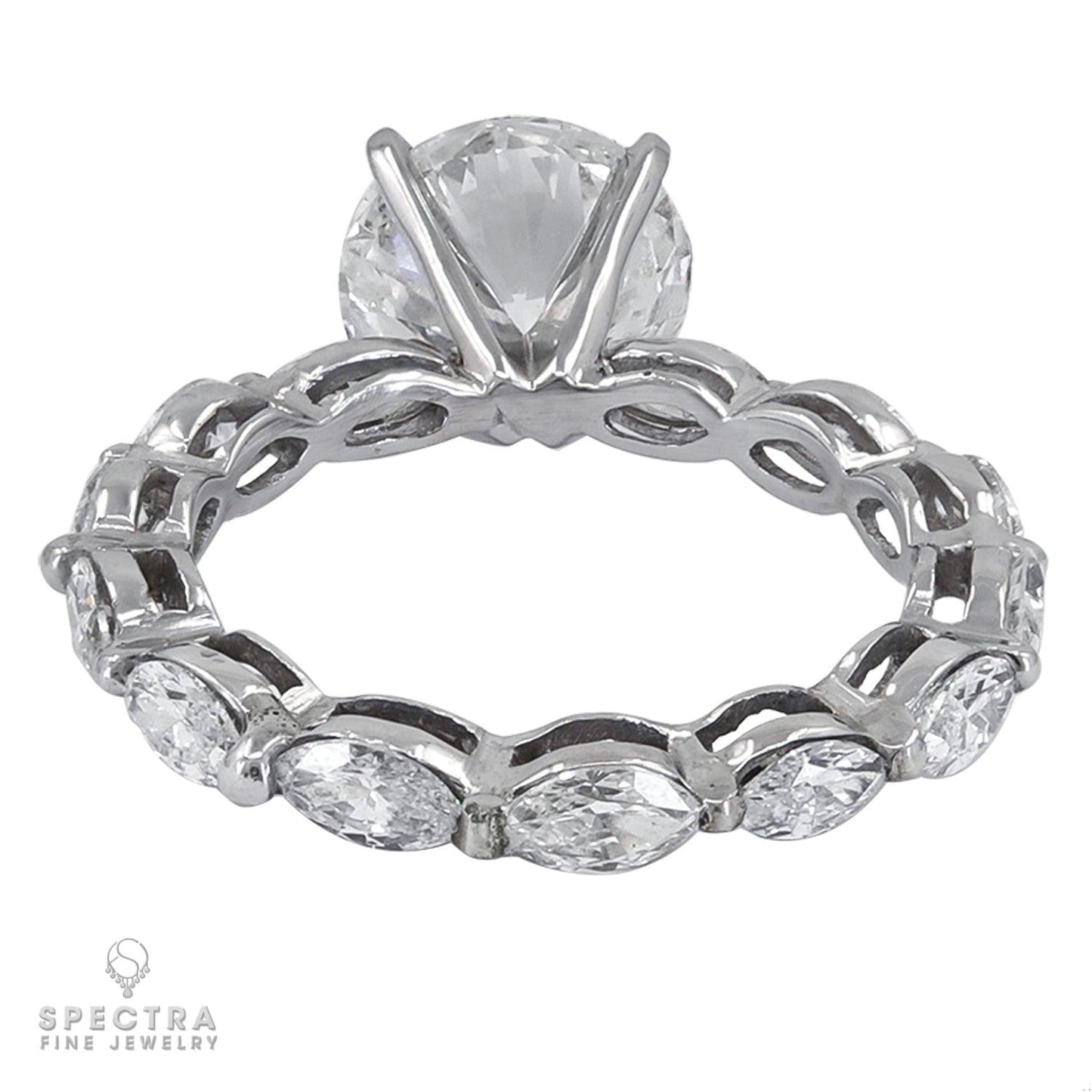 Spectra Fine Jewelry 2.23ct Diamond Round Marquise Engagement Ring Band