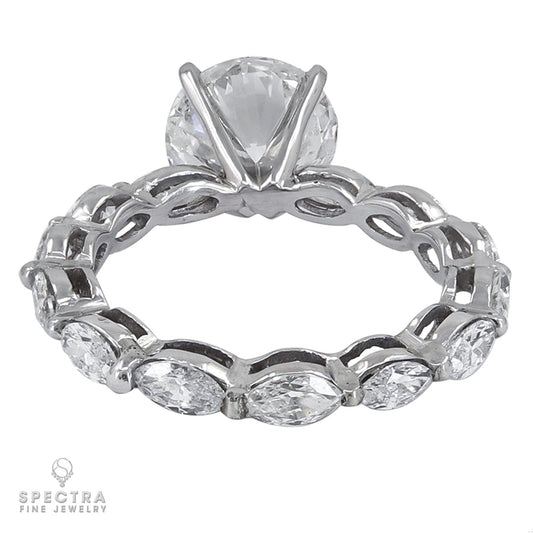 Spectra Fine Jewelry 2.23ct Diamond Round Marquise Engagement Ring Band