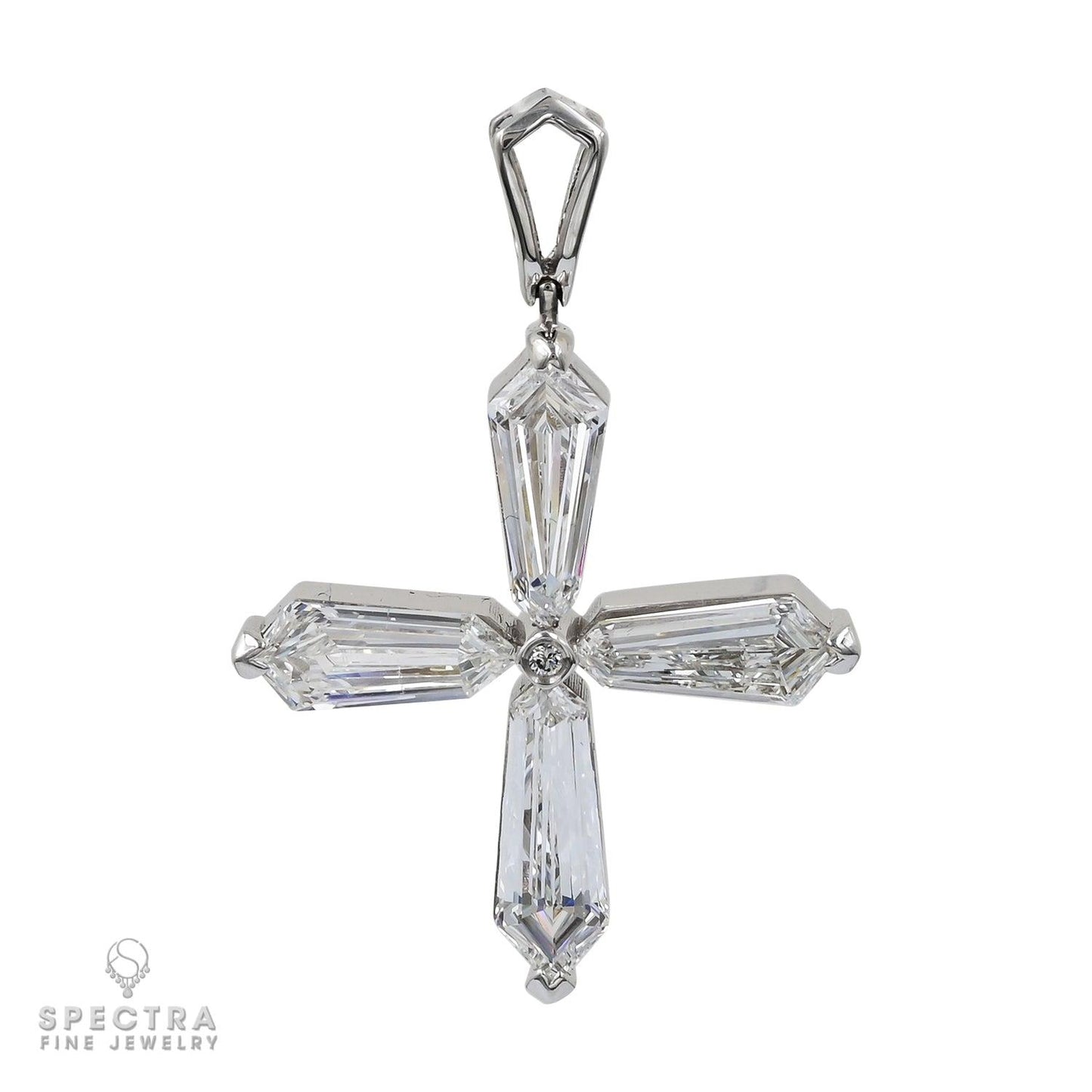 Spectra Fine Jewelry 3.39ct Kite Diamond Cross Pendant