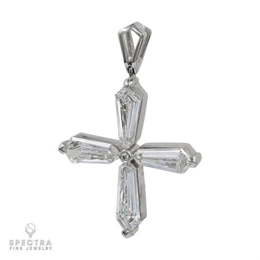 Spectra Fine Jewelry 3.39ct Kite Diamond Cross Pendant