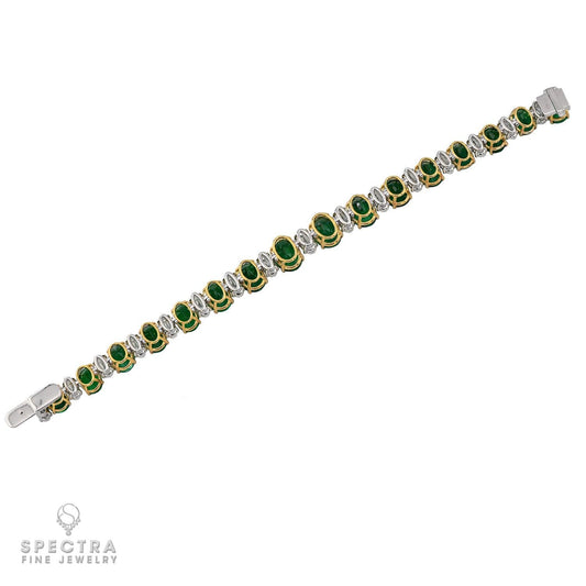 37.24ct Emerald and Diamond Bracelet in 18K Gold – Spectra Fine Jewelry