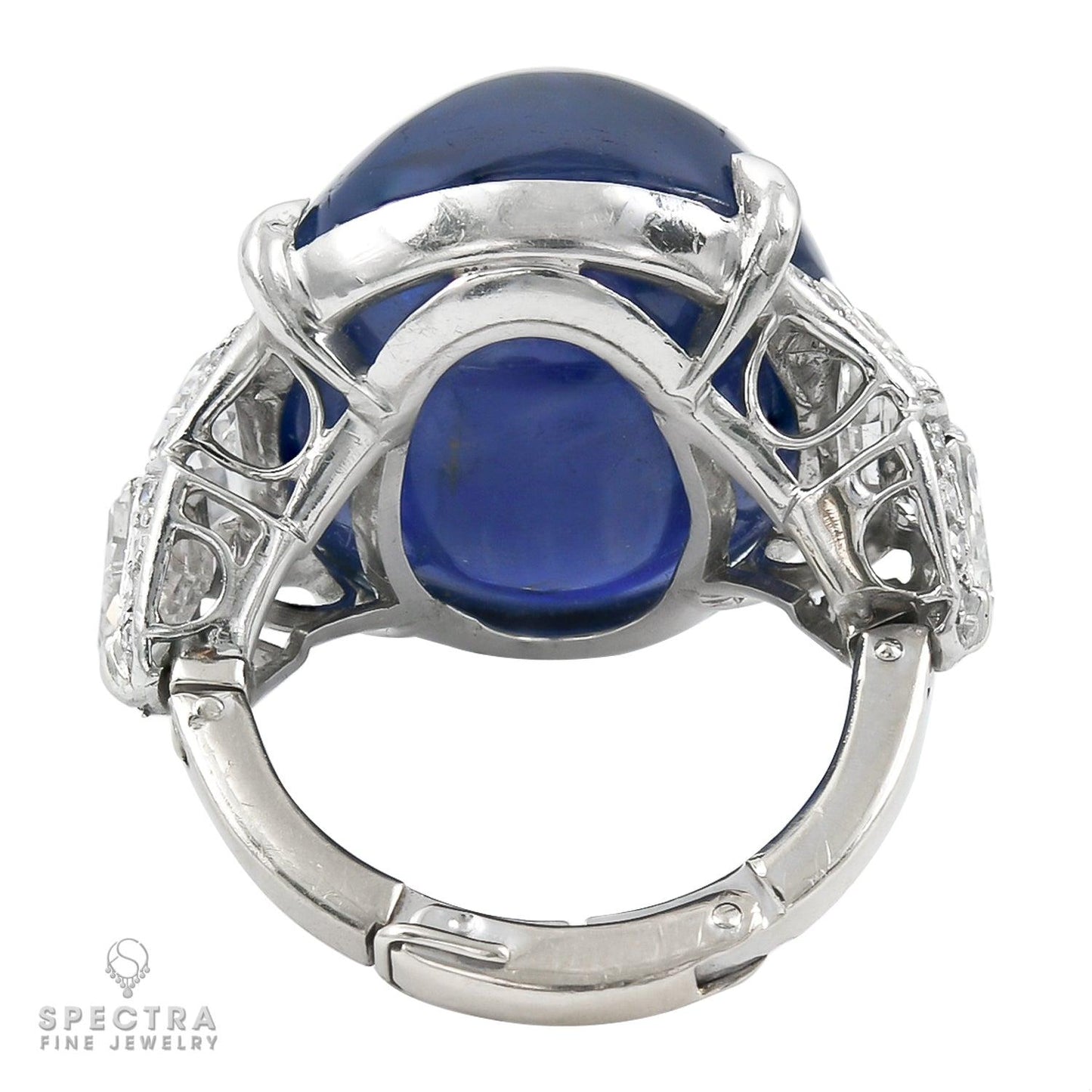 Spectra Fine Jewelry 40.59 cts. Burmese No Heat Sapphire Cabochon Engagement Rin