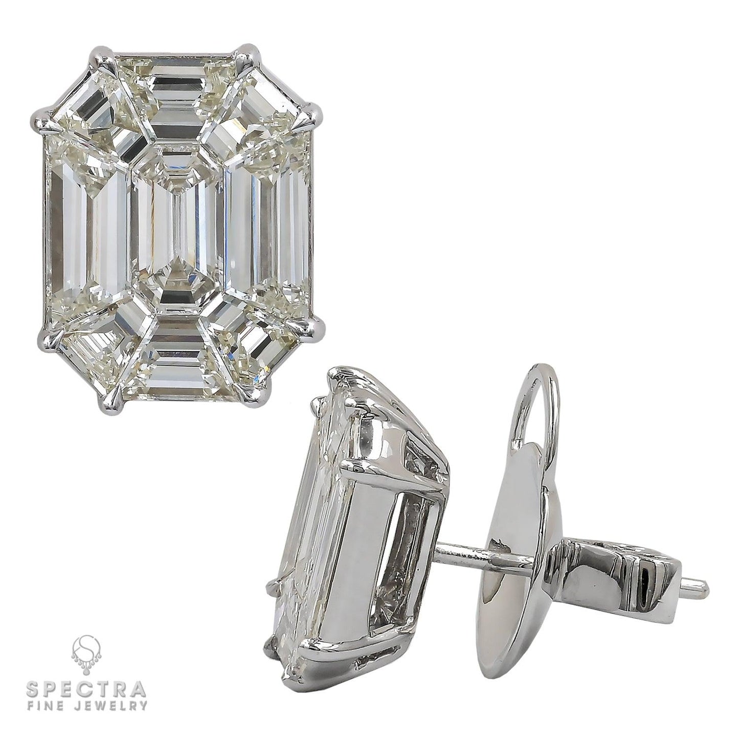 Spectra Fine Jewelry 4.36cts Diamond Illusions Stud Earrings