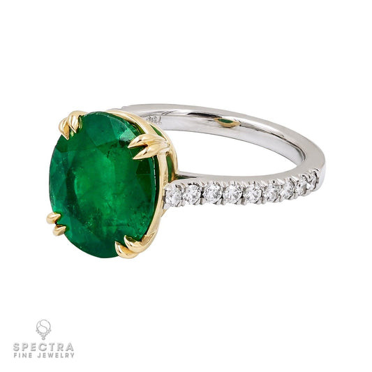 Spectra Fine Jewelry 4.68 ct. Colombian Emerald and Diamond Gold Ring