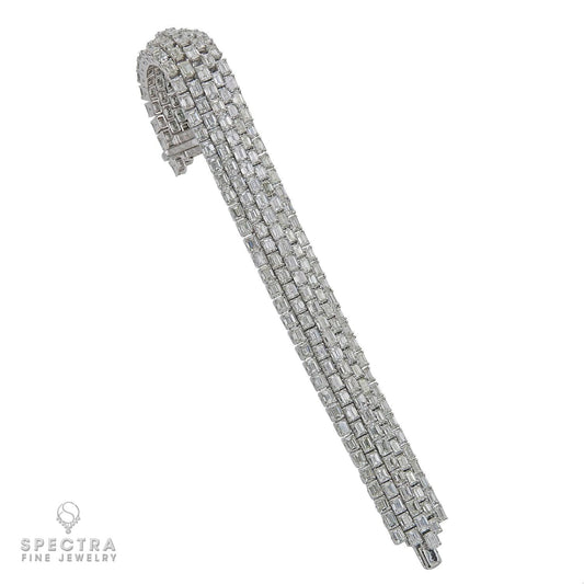 40.40 ct Five-Row Diamond Bracelet in 18K White Gold – Spectra Fine Jewelry