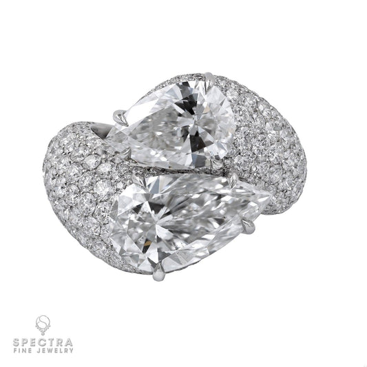 Spectra Fine Jewelry 5.02 ct. & 3.02ct Pear-Shaped Diamond Bypass Ring