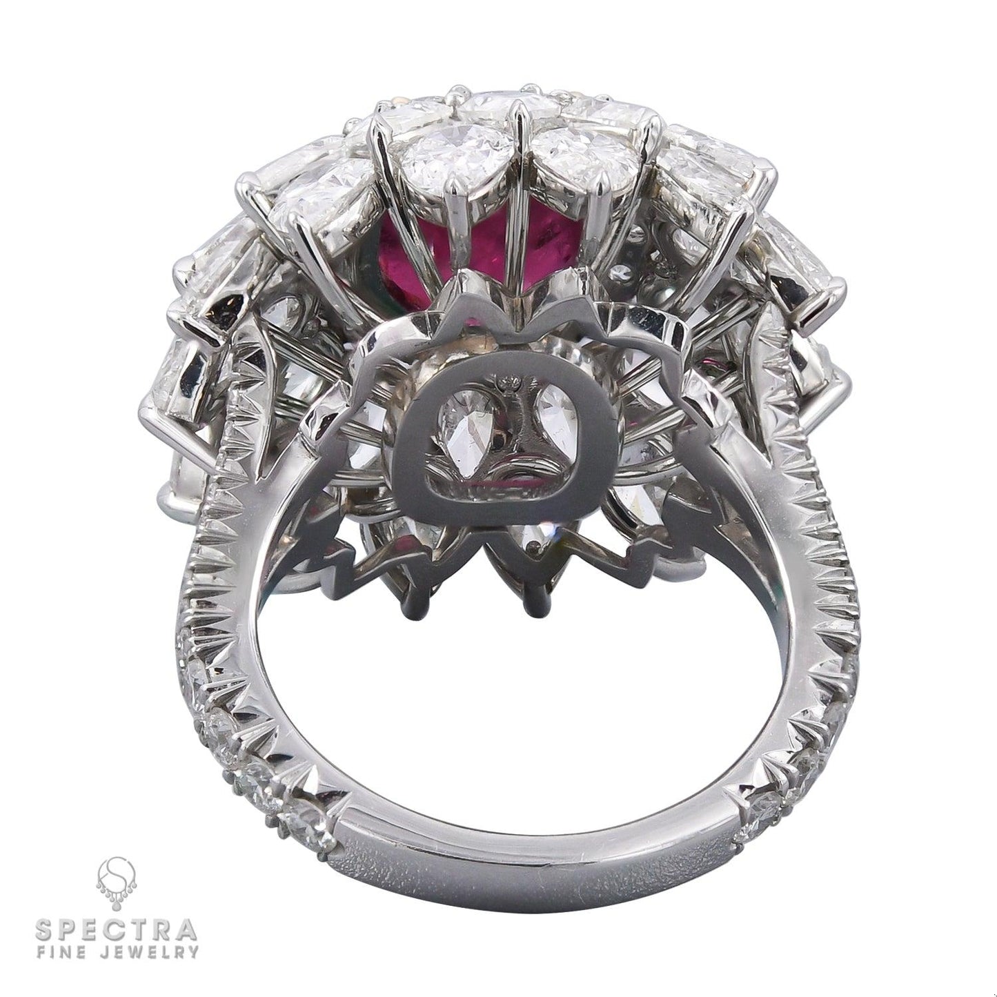 Spectra Fine Jewelry 5.02ct Ruby Diamond Halo Cocktail Engagement Ring