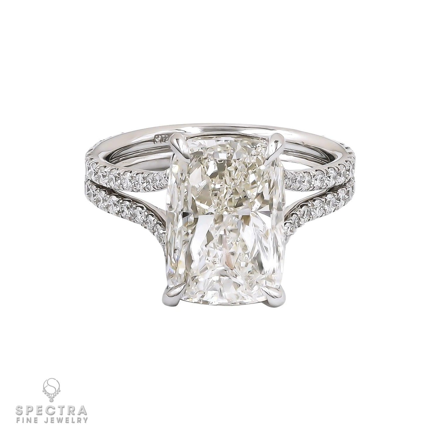 Spectra Fine Jewelry 5.04ct Cushion Cut Diamond Double Shank Ring