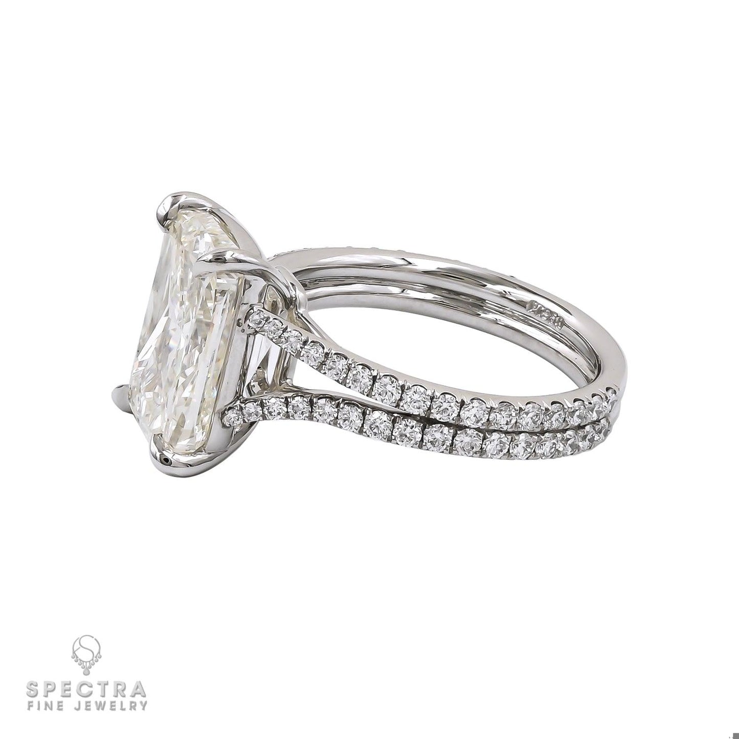 Spectra Fine Jewelry 5.04ct Cushion Cut Diamond Double Shank Ring