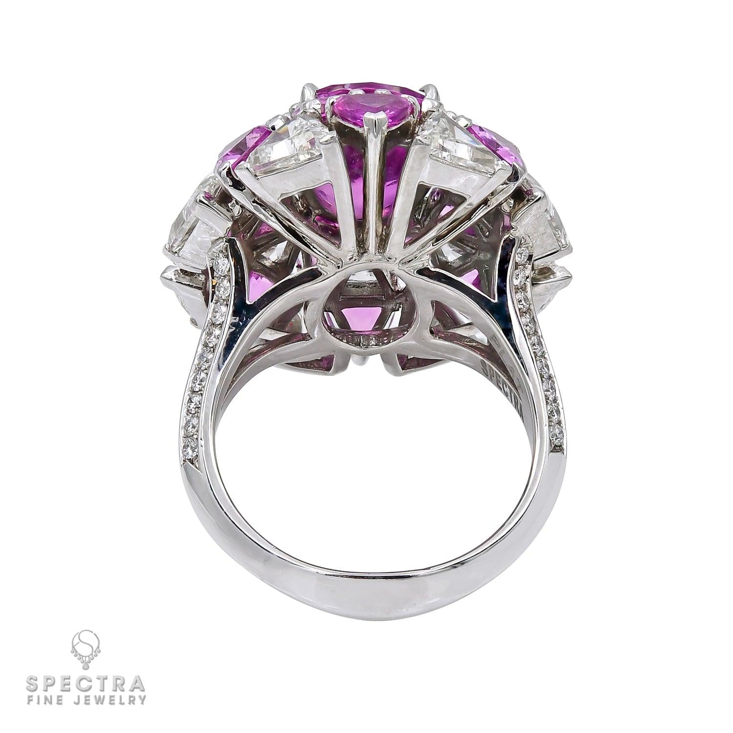 Spectra Fine Jewelry 5.07ct Oval Pink Sapphire Diamond Ring