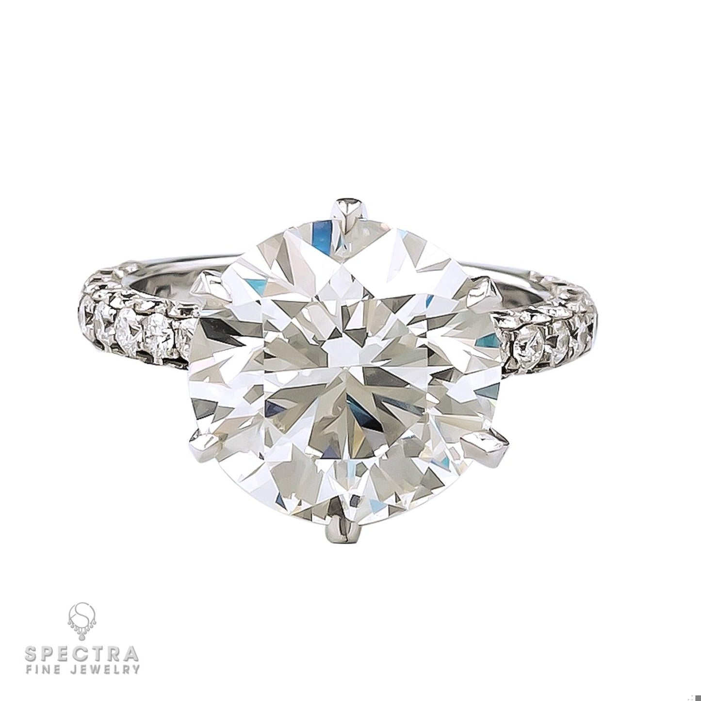 Spectra Fine Jewelry 5.11ct Round Diamond Pave Engagement Ring