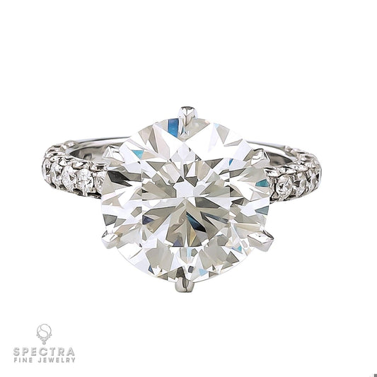 Spectra Fine Jewelry 5.11ct Round Diamond Pave Engagement Ring