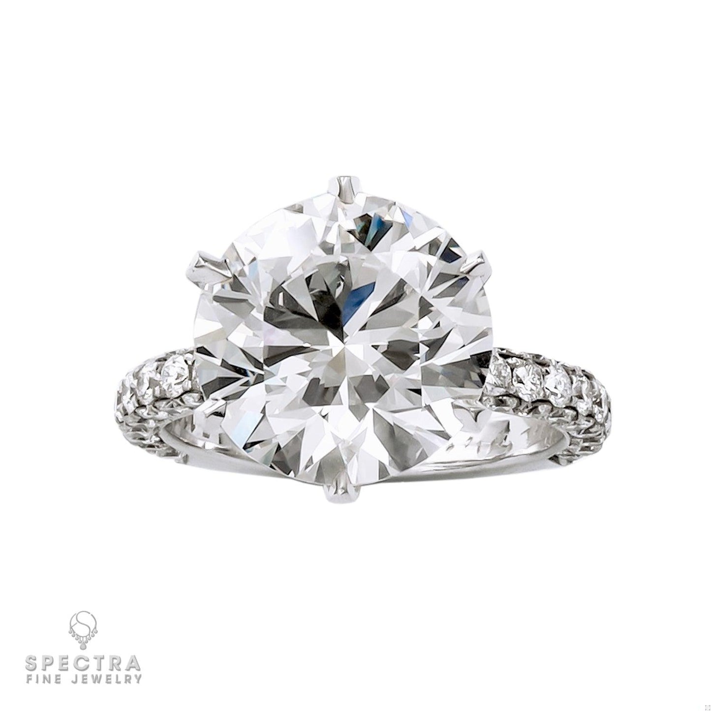 Spectra Fine Jewelry 5.11ct Round Diamond Pave Engagement Ring