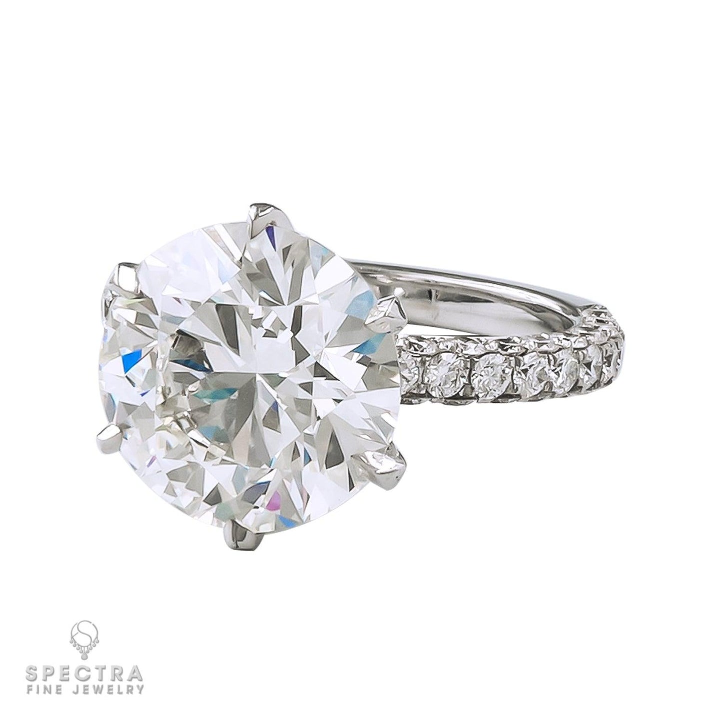 Spectra Fine Jewelry 5.11ct Round Diamond Pave Engagement Ring