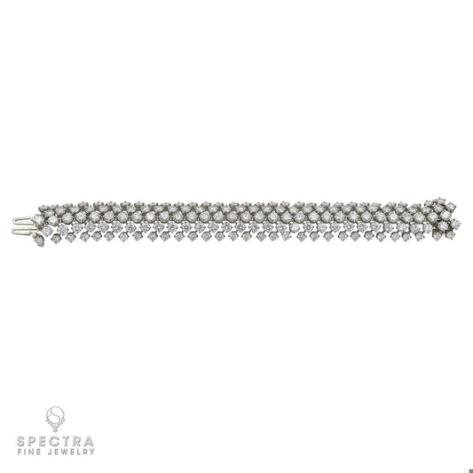Spectra Fine Jewelry 5 Row Diamond Bombe Platinum Bracelet
