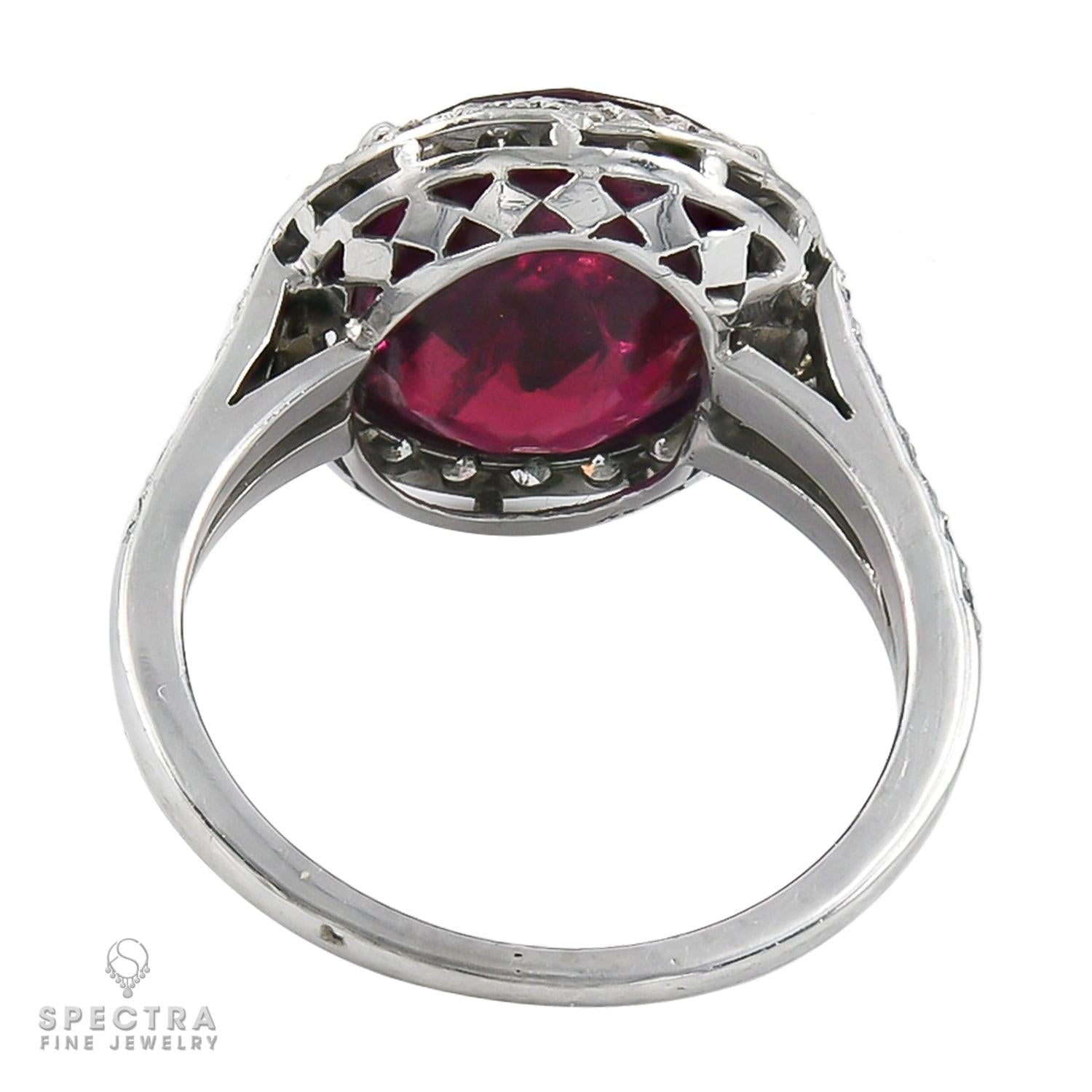 Spectra Fine Jewelry 6.16 cts. Unheated Ruby Diamond Cocktail Ring