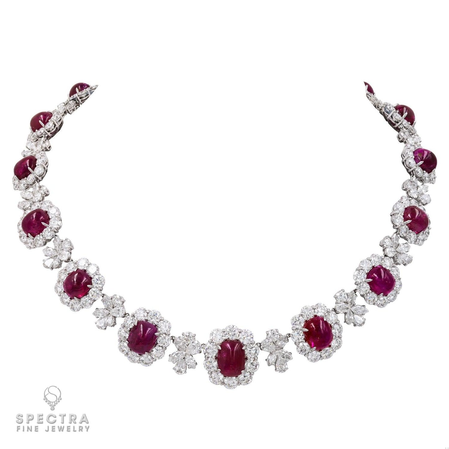 Spectra Fine Jewelry Burmese Diamond Necklace Earrings Demi Parure Suite