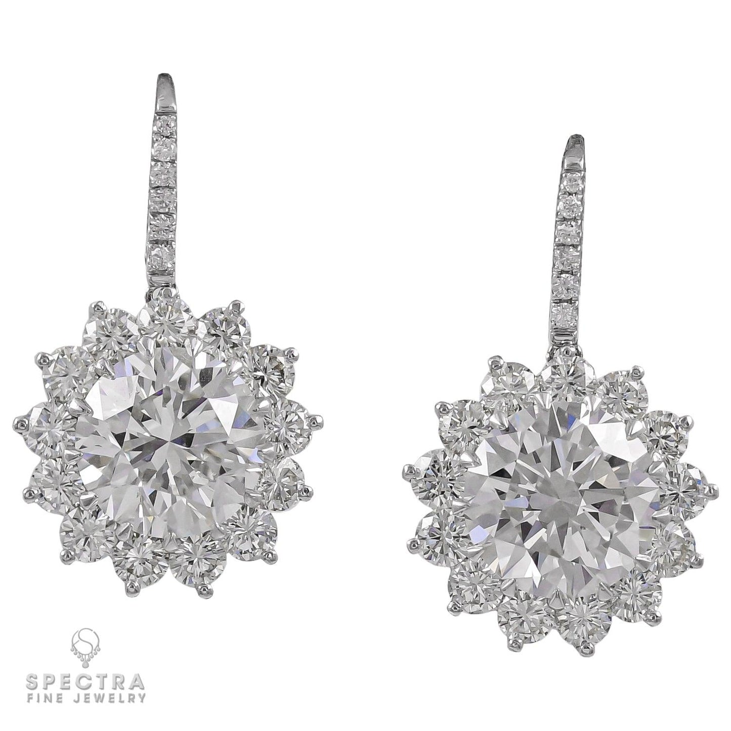 Spectra Fine Jewelry Certified Diamond Halo Drop Earrings