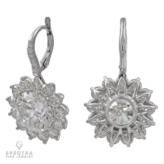 Spectra Fine Jewelry Certified Diamond Halo Drop Earrings