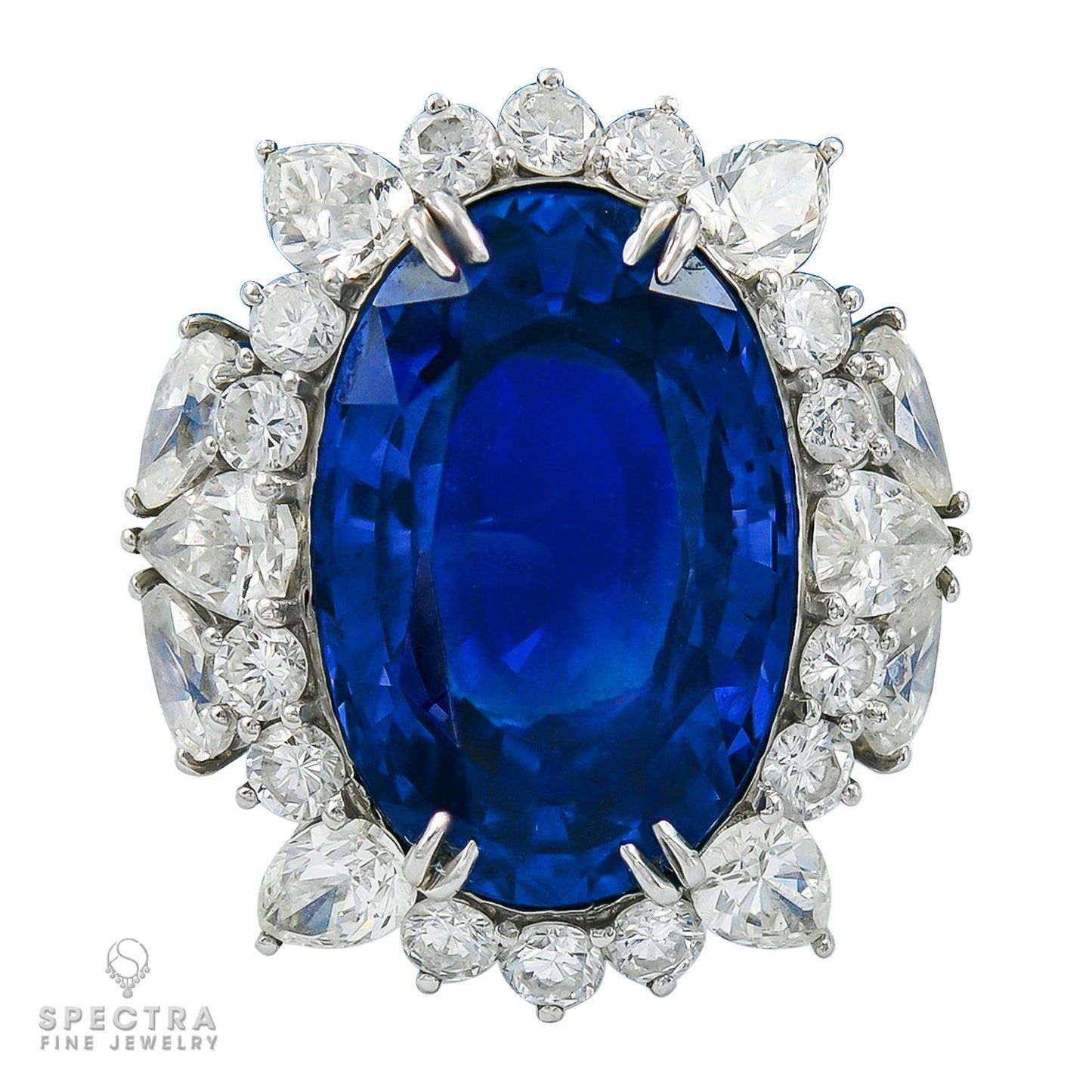 Spectra Fine Jewelry Ceylon Sapphire Diamond Cocktail Engagement Ring 26.19ct