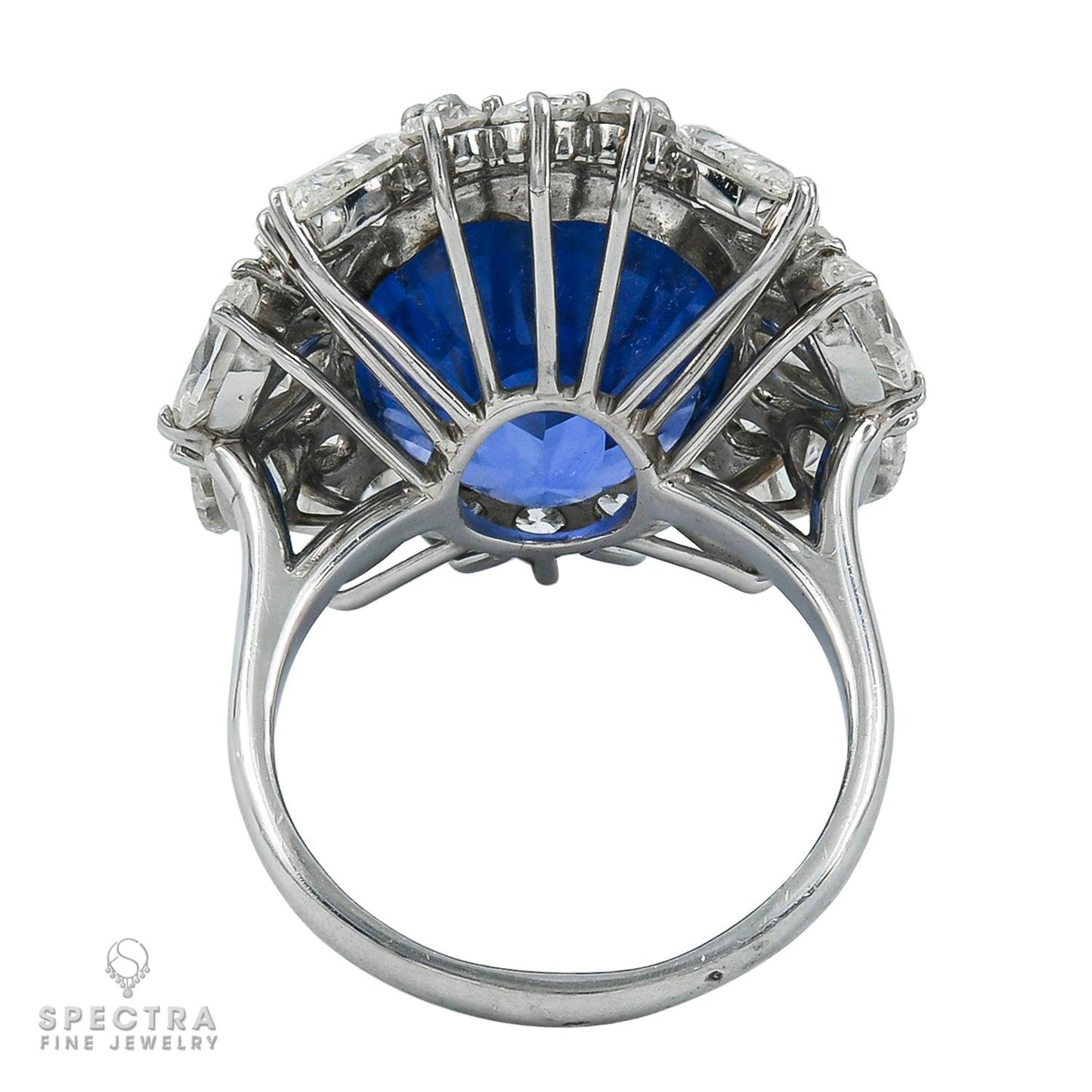 Spectra Fine Jewelry Ceylon Sapphire Diamond Cocktail Engagement Ring 26.19ct